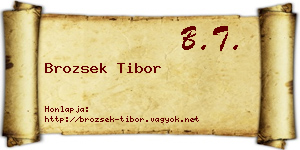 Brozsek Tibor névjegykártya
